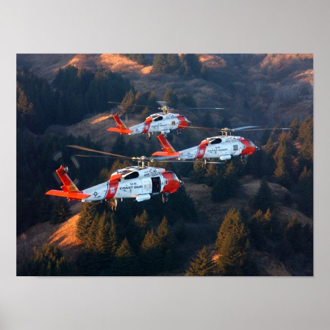 Affiche Hélicoptères de la Garde côtière MH-60 Jayhawk (Devant)