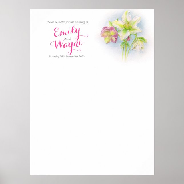 Affiche Hellebore art Planificateur de table de mariage vi (Devant)