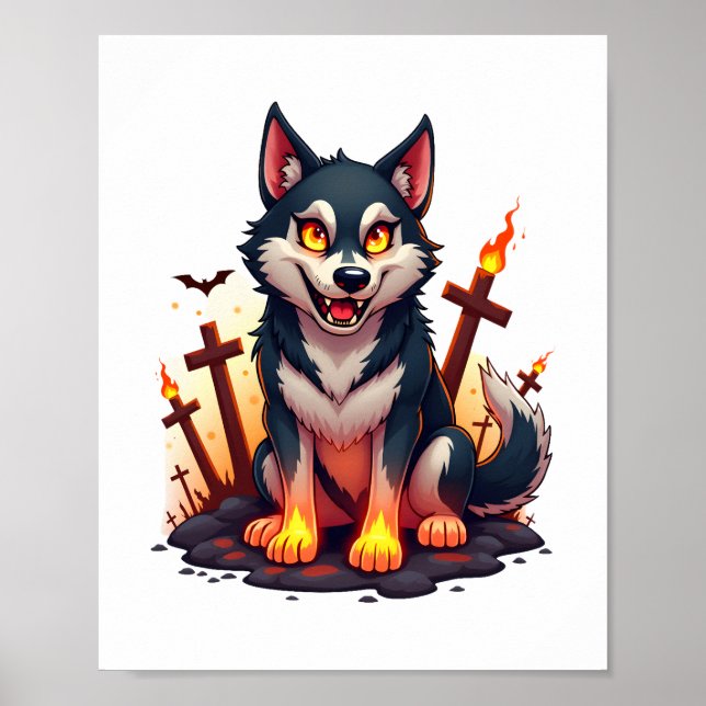 Affiche Hellhound Husky Chien (Devant)