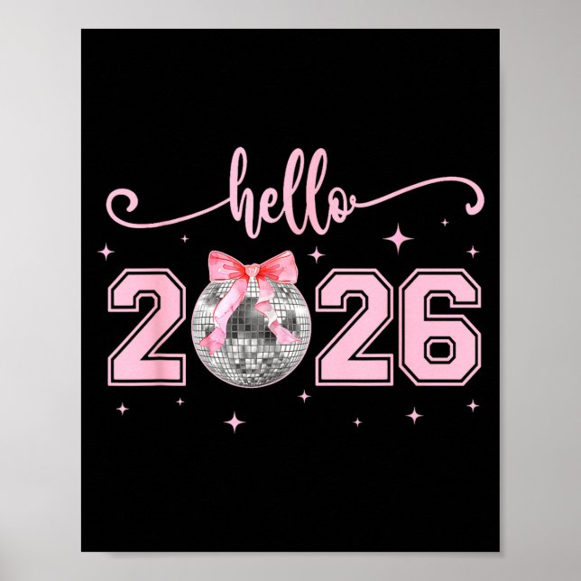 Affiche Hello 2026 Cute Nk Bow 2026 New Year's Eve Party  (Devant)