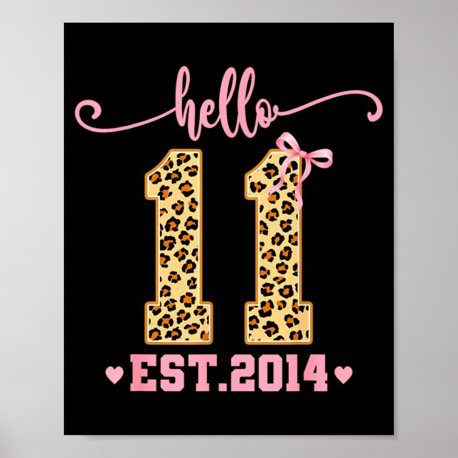 Affiche Hello Eleven Est 2014 11th Birthday Coquette Bow L (Devant)
