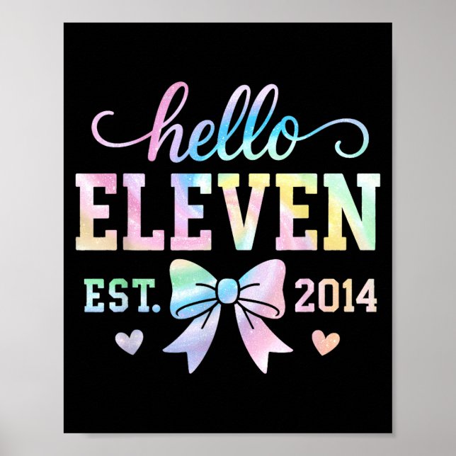 Affiche Hello Eleven Est 2014 Coquette Bow 11th Birthday G (Devant)