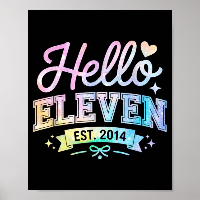 Affiche Hello Eleven Est 2014 Coquette Bow 11th Birthday G (Devant)