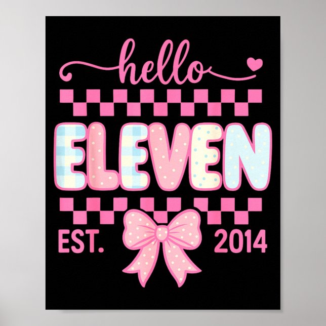 Affiche Hello Eleven Est 2014 Coquette Bow Happy 11th Birt (Devant)