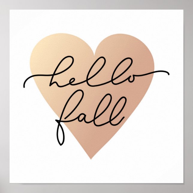 Affiche Hello Fall Love Heart (Devant)
