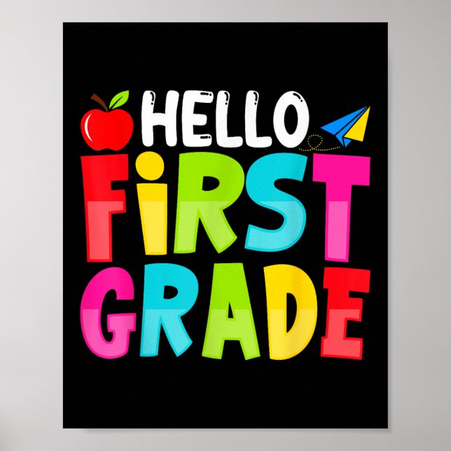 Affiche Hello First Grade Funny Back To School 1st Graders (Devant)