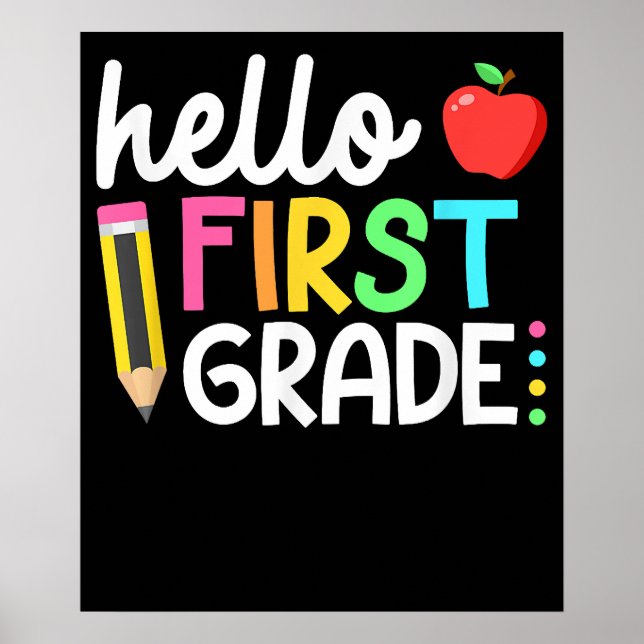 Affiche Hello First Grade Team 1st Grade Back School Kids (Devant)