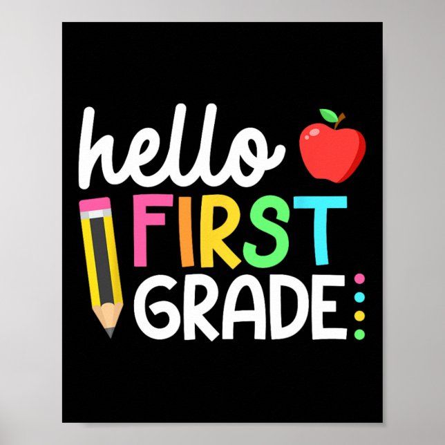 Affiche Hello First Grade Team 1st Grade Byck To School Te (Devant)