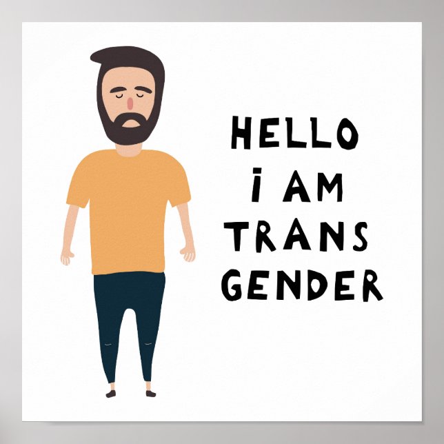 Affiche Hello I Am Transgender (Devant)