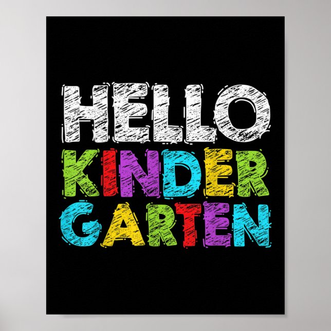 Affiche Hello Kindergarten Funny Back To School Student &a (Devant)