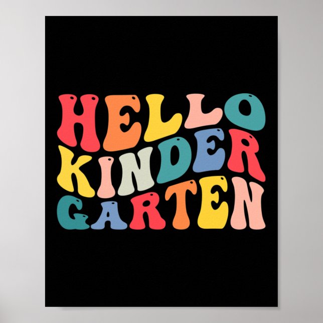 Affiche hello kindergarten teacher back to school Ret (Devant)