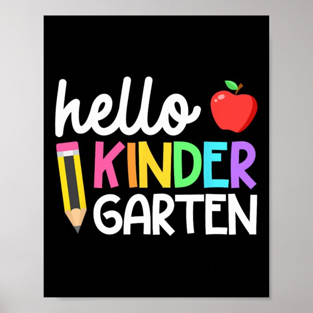 Affiche Hello Kindergarten Team Kinder Back to School Teac (Devant)