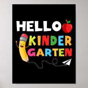 Affiche Hello Kindergarten Team Kindergarten Retour à l'éc