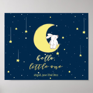 Affiche Hello Little One - Joli lapin sur la pépinière de 