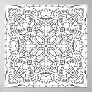 Affiche Hello Spring : Mandala géométrique