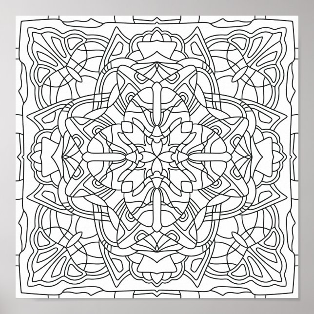 Affiche Hello Spring : Mandala géométrique (Devant)