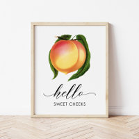 Hello Sweet Cheeks Vintage Peach Bathroom Art