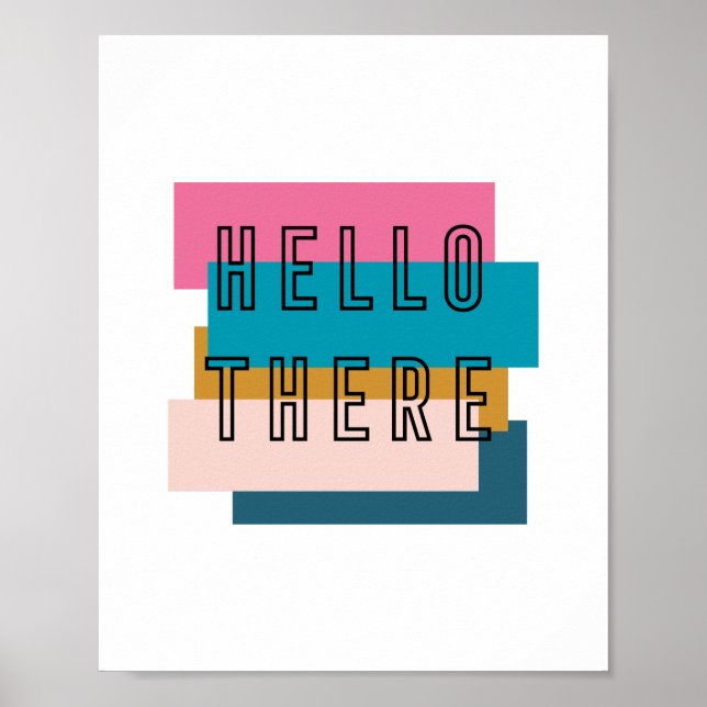 Affiche Hello There Design graphique de typographie (Devant)