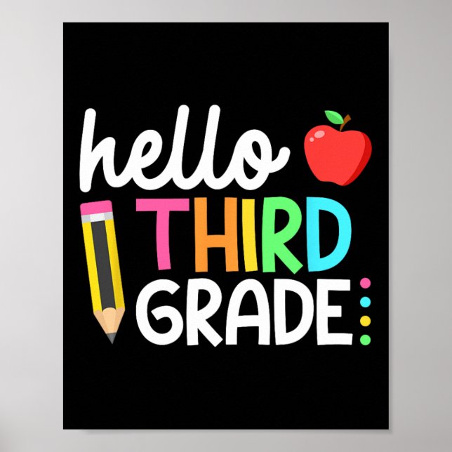 Affiche Hello Third Grade Team 3rd Grade Byck To School Te (Devant)
