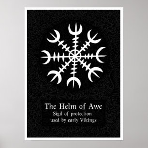 Affiche Helm Of Awe Panneau magique islandais - Noir