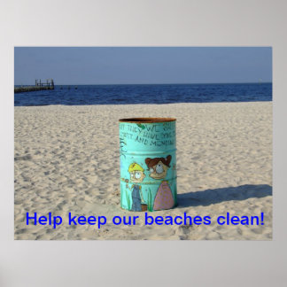 Affiche Help keep our beaches clean!