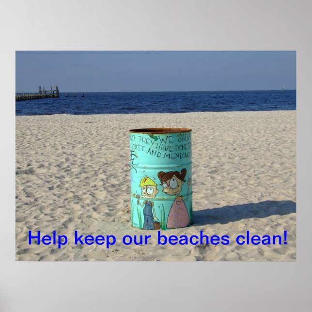 Affiche Help keep our beaches clean! (Devant)