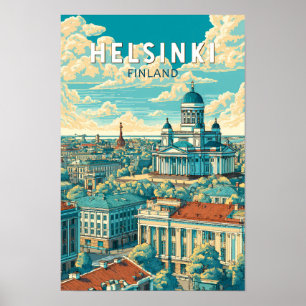 Affiche Helsinki Finland Voyage Art Rétro