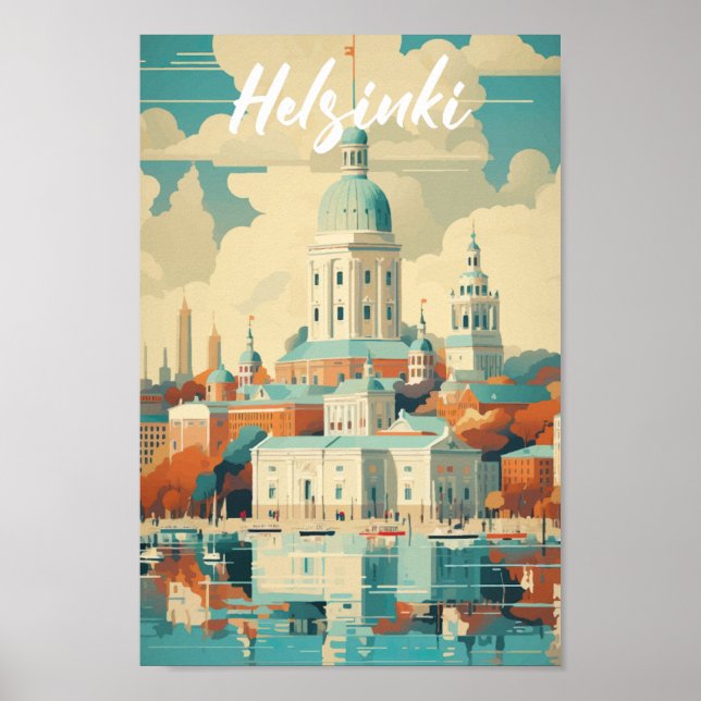 Affiche Helsinki Finlande Lieu de voyage célèbre (Devant)