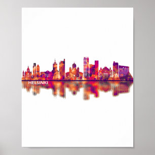 Affiche Helsinki Finlande Skyline