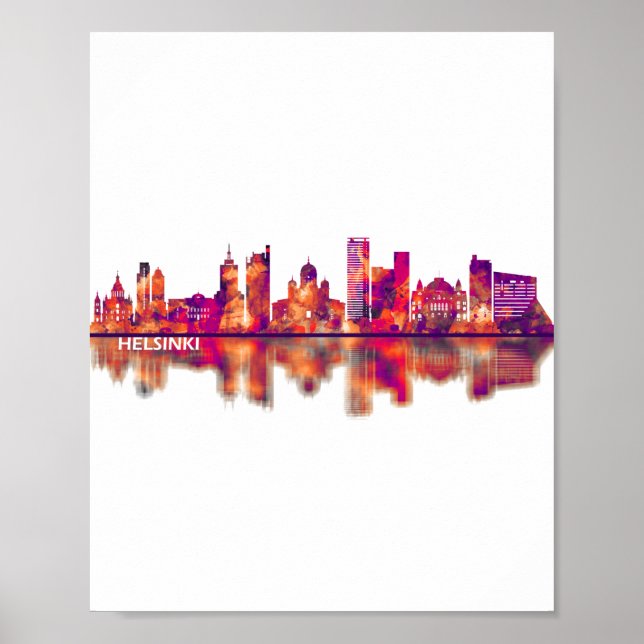 Affiche Helsinki Finlande Skyline (Devant)