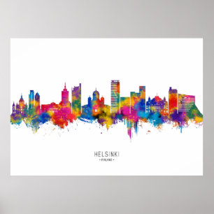 Affiche Helsinki Finlande Skyline