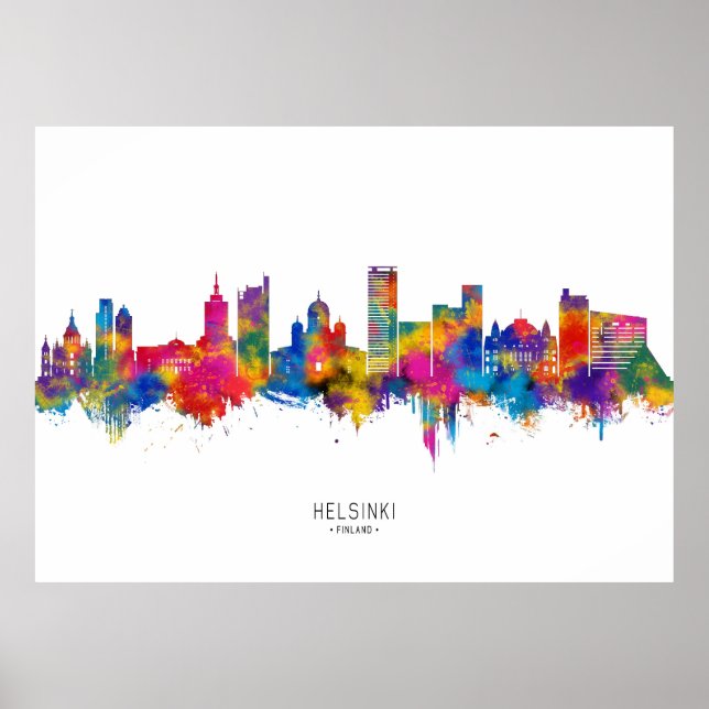 Affiche Helsinki Finlande Skyline (Devant)