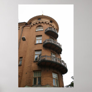 Affiche Helsinki Turret Architecture : Bâtiment Art Nouvea