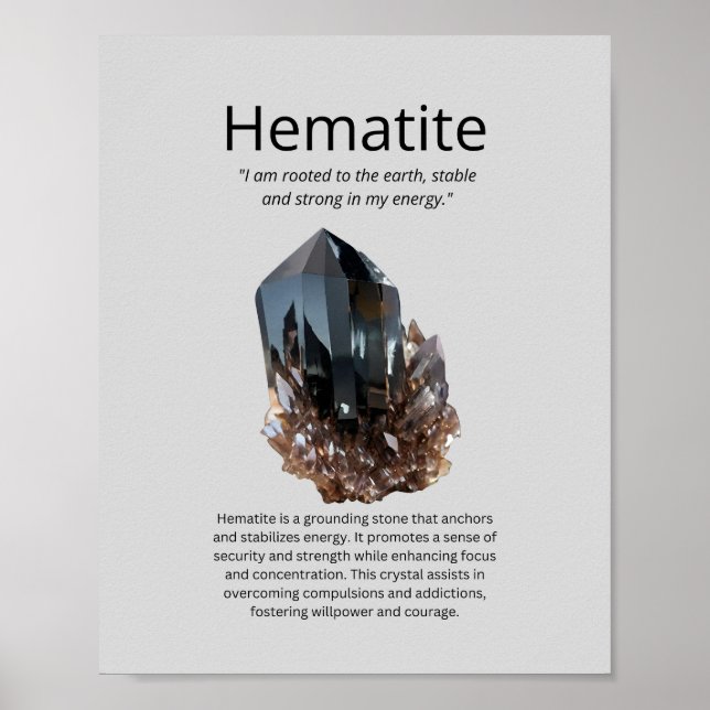 Affiche Hématite Crystal Signification (Devant)