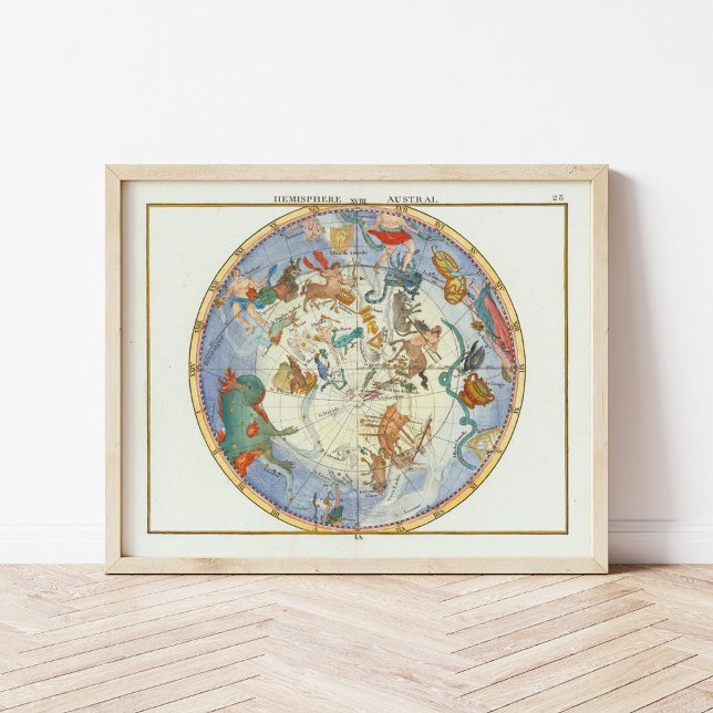 Affiche Hémisphère austral | John Flamsteed (Créateur téléchargé)