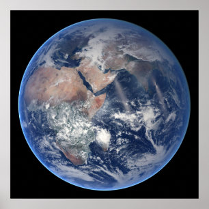Affiche Hémisphère Est Sur La Planète Terre.