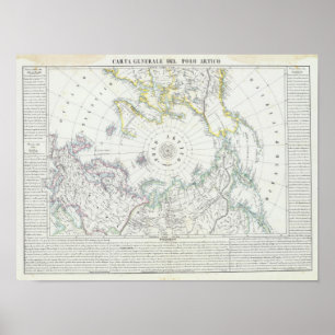 Affiche Hémisphère nord arctique et