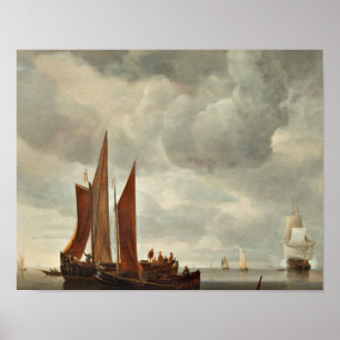 Affiche Hendrick Dubbels - Navires En Dehors De Dordrecht