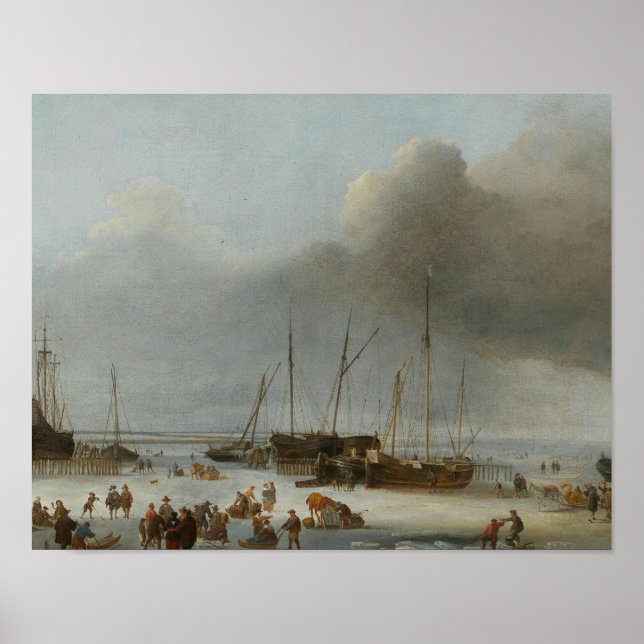 Affiche Hendrick Dubbels - Patinage sur le quai de l'Est (Devant)