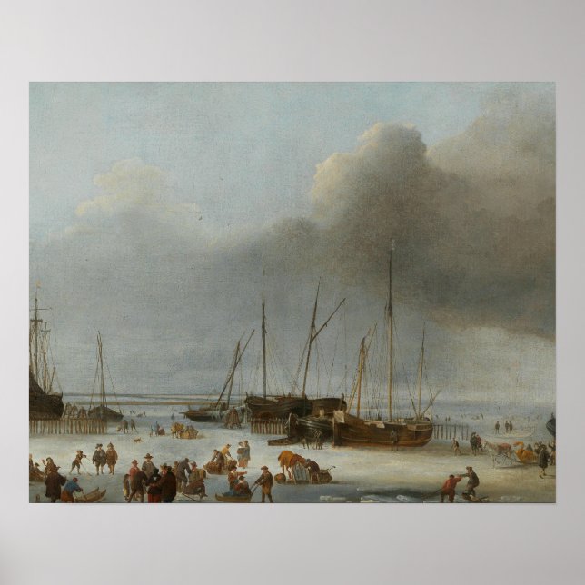 Affiche Hendrick Dubbels - Patinage sur le quai de l'Est (Devant)