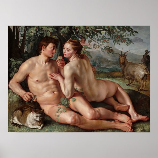 Affiche Hendrick Goltzius La chute de l'homme 1616 Wall Ar (Devant)