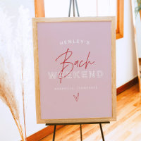 HENLEY Moderne rose rouge Retro Bachelorette Bienv