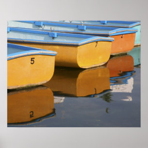 Affiche Henley-on-Thames row boats on the Thames River,