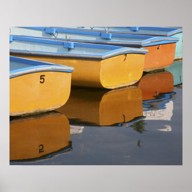 Affiche Henley-on-Thames row boats on the Thames River, (Devant)