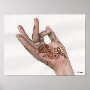Affiche Henné Hand Art Print Mehndi Prêt À Fragmenter Mira