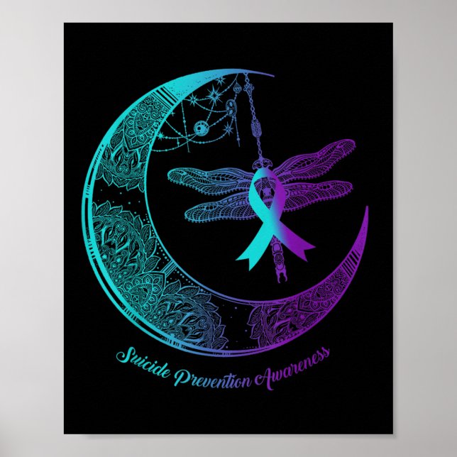 Affiche Henné Lune Dragonfly Prévention Suicide Sensibilis (Devant)