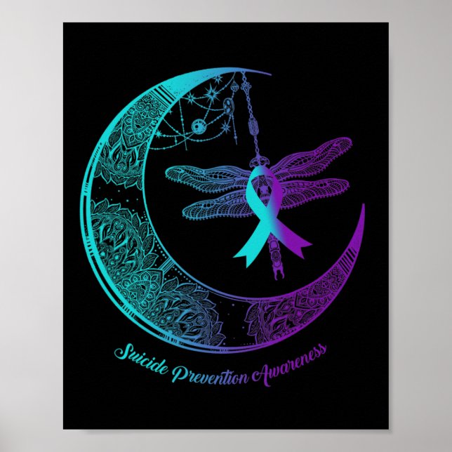 Affiche Henné Lune Dragonfly Prévention Suicide Sensibilis (Devant)