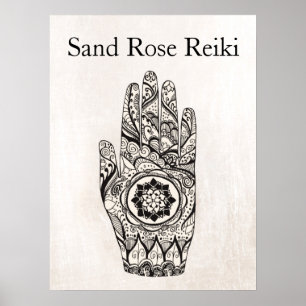 Affiche Henné naturel guérisseur Henné main de tatouage Lo