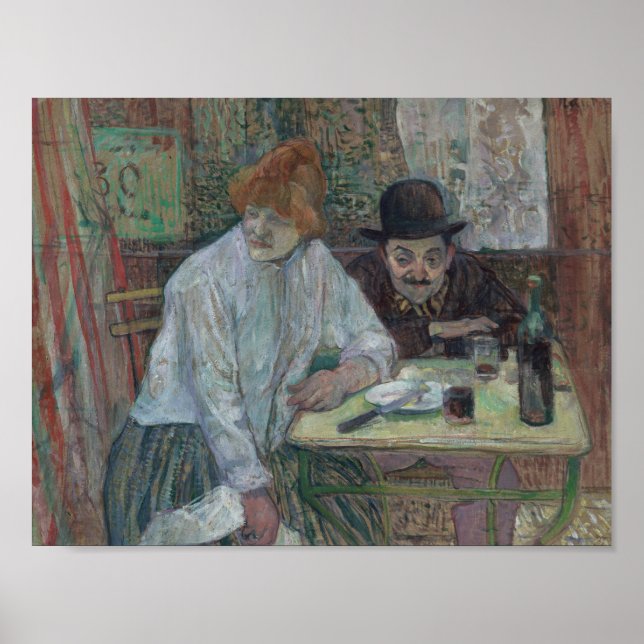 Affiche Henri de Toulouse-Lautrec - Au Café La Mie (Devant)