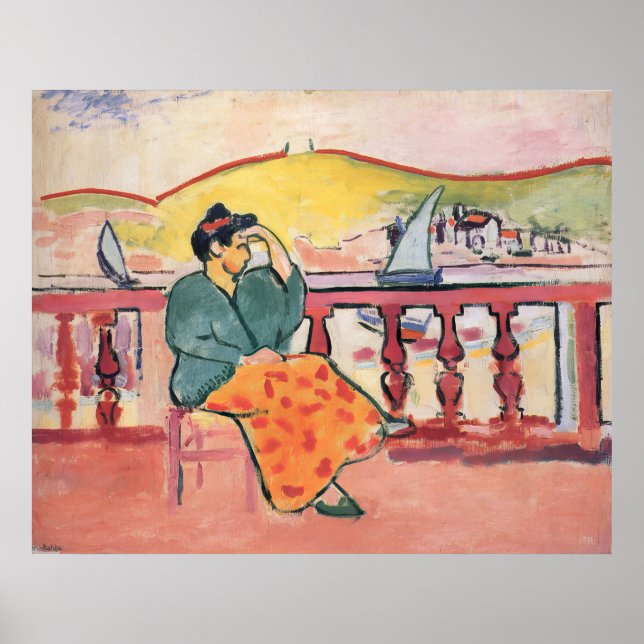 Affiche Henri Matisse - Dame sur une terrasse - 1907 (Devant)